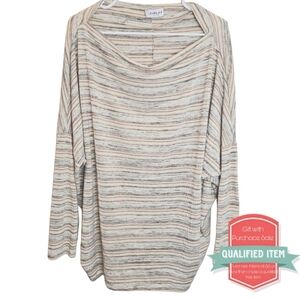 LNC Gilli Knit Long Sleeve Stripped Oatmeal, Tan and Gray